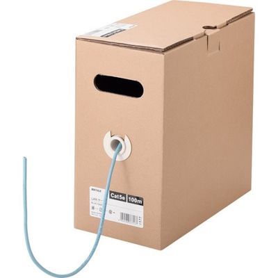 バッファロー Cat5e LANケーブル 100m 単線 ライトブルー BL5E1000LB 1個 429-5092（直送品）