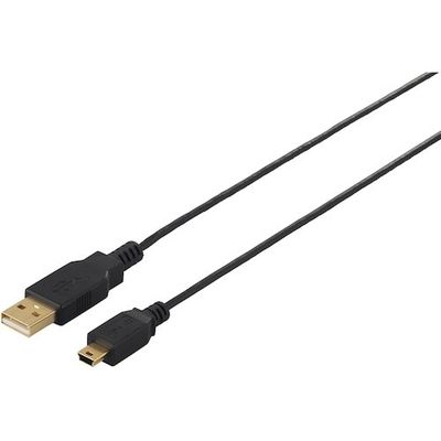 BAFFALO USB2.0ケーブル(A to miniB) スリムタイプ 2.5m ブラック BSUAMNSM225BK 1個（直送品）