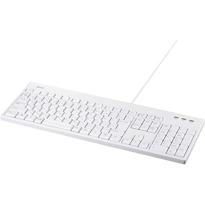バッファロー USB接続 有線フルキーボード 丸洗い対応 ホワイト BSKBU310WHZ 1個 457-4666（直送品）