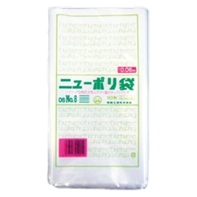 福助工業 ポリ袋　ニューポリ規格袋 0.06 No.8　4000枚(500枚×8) 143959（直送品）