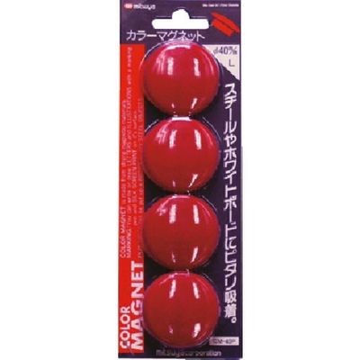 つくし工房 つくし 【サクラクレパス製品】カラーマグネット(φ40) 赤 (4個入パック) B-977R 1パック(4個) 184-3230（直送品）