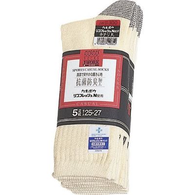 おたふく手袋 おたふく JW 300抗菌フィットキナリ丸 5P JW300 1セット(100足:5足×20組) 162-6155（直送品）