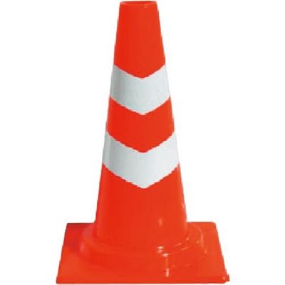 つくし工房 つくし 【三甲製品】反射カットコーン 赤地白反射 450H(カット部φ50) 5303-S 1台 185-2682（直送品）