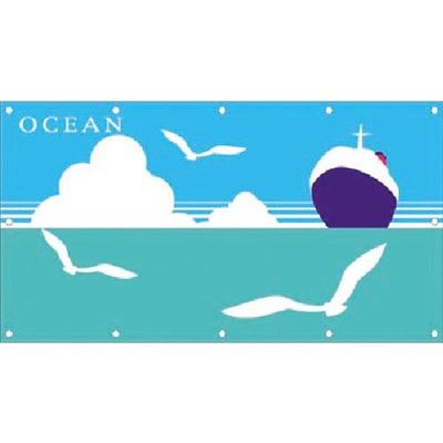 つくし工房 つくし フェンスシート[イラスト] うみ GS-6 1枚 185-2687（直送品）