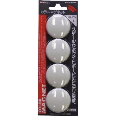 つくし工房 つくし 【サクラクレパス製品】カラーマグネット(φ40) 白 (4個入パック) B-977W 1パック(4個) 185-4221（直送品）