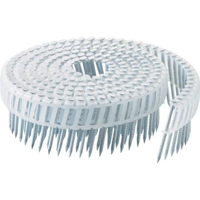 若井産業 WAKAI 斜めプラ連結釘 ステンレス リング 布目頭 白 2.3X50 318G50W 1セット(10巻) 385-3785（直送品）