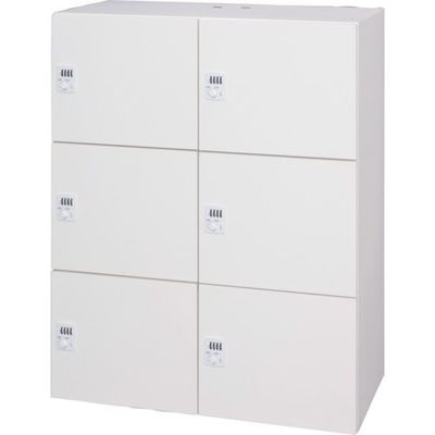 ダイシン工業 DAISHIN パーソナルロッカー6人用 ホワイト色 スマートIC錠タイプ 投入孔無し L945-11PLC-W 1台（直送品）