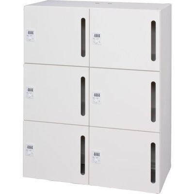 ダイシン工業 DAISHIN パーソナルロッカー6人用 ホワイト色 ダイヤル錠タイプ 縦投入孔 L945-11LLD-W 1台（直送品）