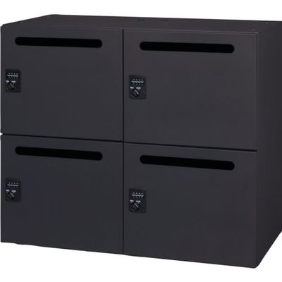 ダイシン工業 DAISHIN パーソナルロッカー4人用 ブラック色 ダイヤル錠タイプ 横投入孔 L945-07SLD-B 1台（直送品）