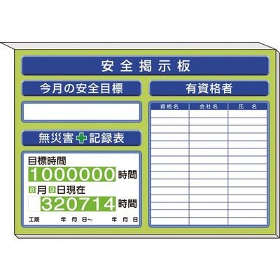 ユニット ミニ掲示板有資格者一覧表他入 緑地 313-87AG 1セット 167-6101（直送品）