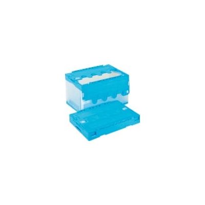 東京硝子器械 TGK 蓋付きオリコン CFーS41NR 青/透明 40L 519-56-94-21 1個 186-0395（直送品）