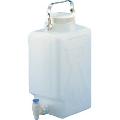 東京硝子器械 TGK フッ素加工活栓付角型びん FLPE 20L 602-21-46-19 1本 183-4426（直送品）