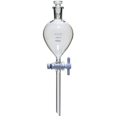 東京硝子器械 TGK 透明摺合球形分液ロート 平栓 100mL 15/25 079-13-70-11 1個 190-1832（直送品）