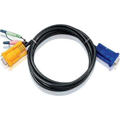 ATEN 1.8m ビデオKVMケーブル(オーディオコネクター付属) 2L-5202A-1 1本 272-3181（直送品）
