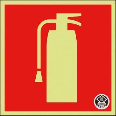 つくし工房 つくし 蓄光ステッカー 消火器図記号 中 ー日消標推奨品ー FD-33M 1枚 184-7932（直送品）