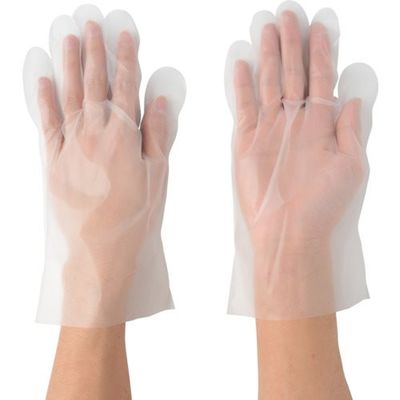 川西 ポリエチレン手袋フィットタイプ外エンボス クリア 100枚入り SSサイズ 2014-SS 1セット(6000枚:100枚×60袋)（直送品）