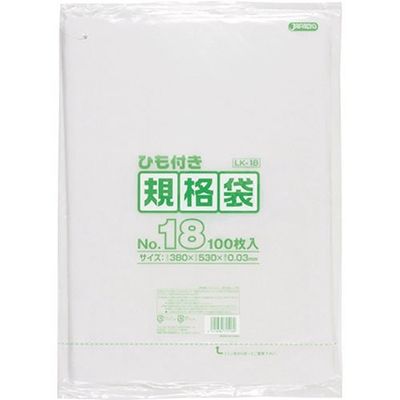 東京硝子器械 TGK LD規格袋 ひも付 LK18 100枚入 153-23-69-80 1袋(100枚) 189-7279（直送品）