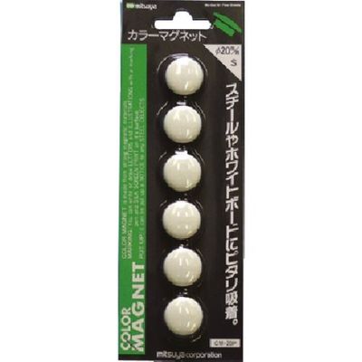 つくし工房 つくし 【サクラクレパス製品】カラーマグネット(φ20) 白 (6個入パック) B-979W 1パック(6個) 185-1082（直送品）