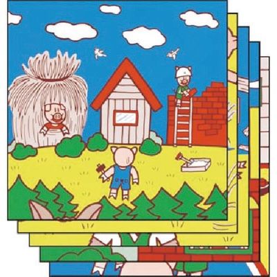 つくし工房 つくし たのし~る[童話]さんびきのこぶた 5枚組 KS-67 1組(5枚) 184-4944（直送品）