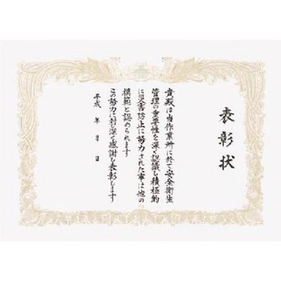 つくし工房 つくし 表彰状 安全衛生表彰 201 1枚 183-8497（直送品）
