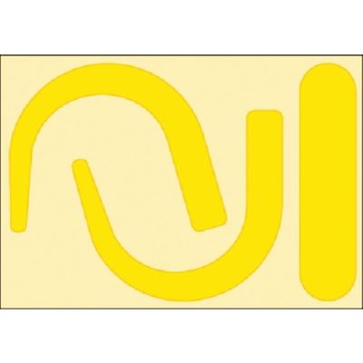 つくし工房 つくし 安全帯フック用蛍光ステッカー 蛍光イエロー 891-Y 1枚 185-1062（直送品）