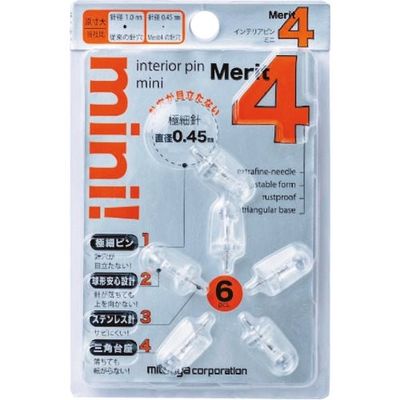 ミツヤ インテリアピンミニ 透明 M13080 DMM-6P-TM 1セット(5個) 338-0551（直送品）