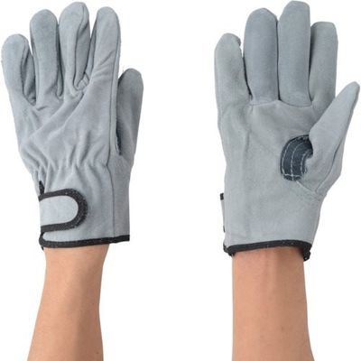 川西工業 川西 牛床革オイルマジック黒アテ付 1P Lサイズ 2298-L 1セット(10双) 123-6048（直送品）