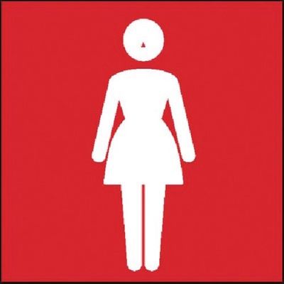 つくし工房 つくし 案内標識ステッカー(女性ピクト) DR-241 1枚 184-6346（直送品）