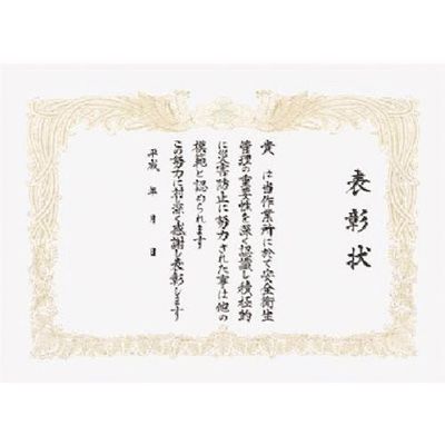 つくし工房 つくし 表彰状 安全衛生表彰 「殿」部分空欄 201-C 1枚 185-5792（直送品）