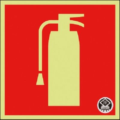 つくし工房 つくし 蓄光標識 消火器 (図記号のみ 中) ー日消標推奨品ー FD-32M 1枚 184-9515（直送品）