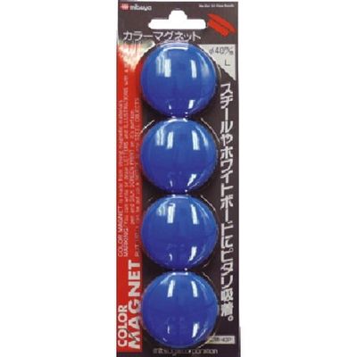 つくし工房 つくし カラーマグネット(φ40) 青 (4個入パック) B-977B 1パック(4個) 184-9506（直送品）