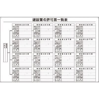 つくし工房 つくし 法定表示板 建設業の許可票一覧表 211 1枚 183-8405（直送品）