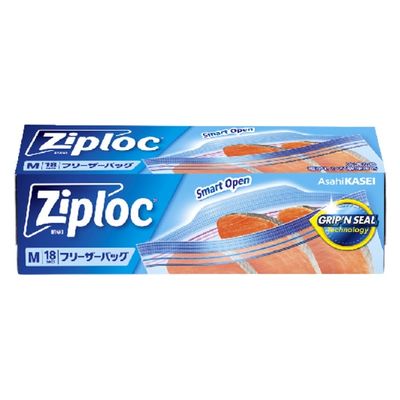 旭化成ホームプロダクツ（株） ジップロック フリーザーバッグ M 4901670116151 18枚×4点セット（直送品）