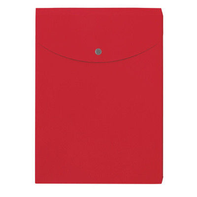 プラス ポケット付エンベロープ 縦型マチ付 赤 FL-120CH RE 5枚（直送品）