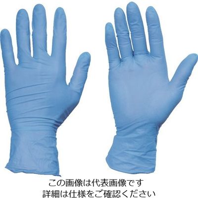 トラスコ中山 TRUSCO 使い捨てニトリル手袋TGワーク 0.10 粉無青M 100枚 TGNN10BM 1箱(100枚)（直送品）
