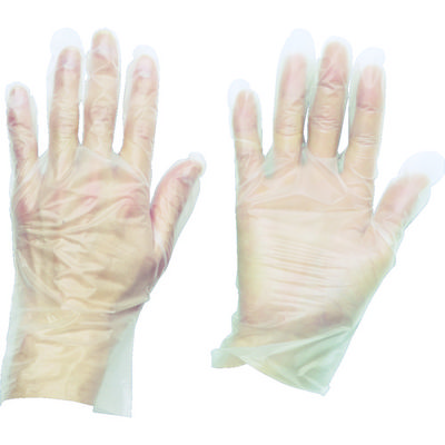 トラスコ中山 TRUSCO ポリエチレン 使い捨て手袋 ウェーブカットタイプL (100枚入) TGCPE025L 1箱(100枚)（直送品）