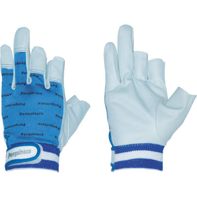 ペンギンエースジャパン ペンギンエース 国産牛本革手袋 オープンフィンガー ブルー Lサイズ TH-534 1双 855-2972（直送品）