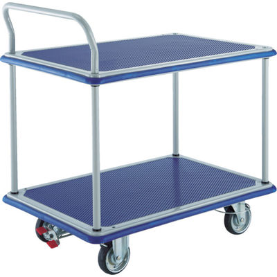 トラスコ中山 TRUSCO プレス製台車 ドンキーカート 片袖2段 4輪リングストッパー付 304NJKRS-4 1台 856-4203（直送品）