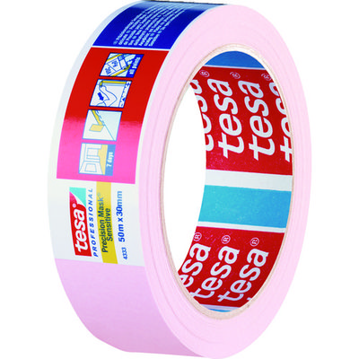 テサテープ tesa マスキングテープ建築内装・養生用 30mm×50m ピンク 4333-30-50 1巻 836-5645（直送品）