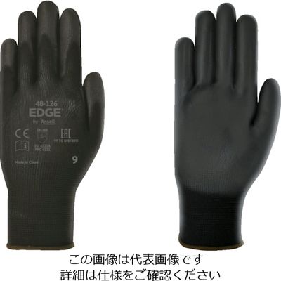 アンセル・ヘルスケア・ジャパン アンセル ウレタン背抜手袋 エッジ 48ー126 ブラック Lサイズ 48-126-9 1双（直送品）