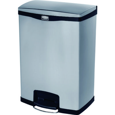 ラバーメイド スリムジム ステップオンコンテナ フロントステップ ステンレス 49.2L ブラック 1901992 1個（直送品）