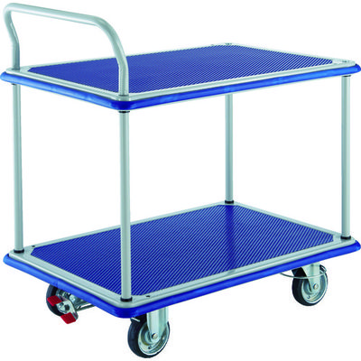 トラスコ中山 TRUSCO プレス製台車 ドンキーカート 片袖2段 4輪リングストッパー付 204NJKRS-4 1台 856-4196（直送品）