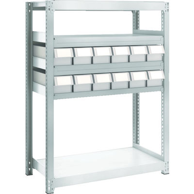 トラスコ中山 TRUSCO スチールラック M2型軽中量棚 H1200 樹脂NG引出付 小X12 M2-4345-E12 1台(1個)（直送品）