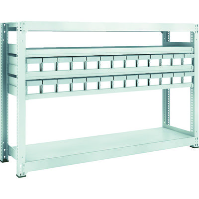 トラスコ中山 TRUSCO スチールラック M3型中量棚 H1200 樹脂NG引出付 小X26 M3-4655-E26 1台(1個)（直送品）