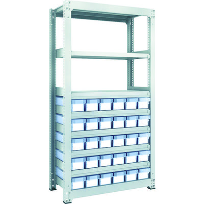 トラスコ中山 TRUSCO スチールラック M3型中量棚 H1800 樹脂透明引出付 小X30 M3-6358-C30 1台(1個)（直送品）