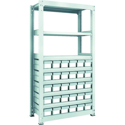 トラスコ中山 TRUSCO スチールラック M3型中量棚 H1800 樹脂NG引出付 小X30 M3-6358-E30 1台(1個)（直送品）