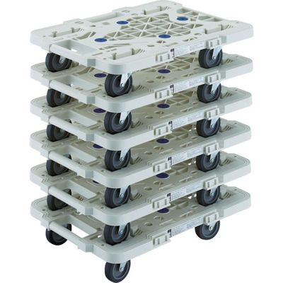 TRUSCO まとめ買い 樹脂製平台車 ルートバン MPKー500JーW 6台セット MPK-500J-W-M6 1セット(6台)（直送品）