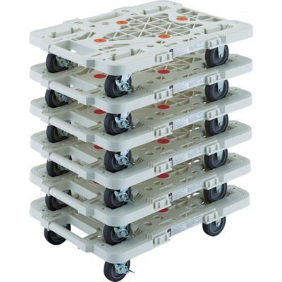 TRUSCO まとめ買い 樹脂製平台車 ルートバン MPKー500SーW 6台セット MPK-500S-W-M6 1セット(6台)（直送品）