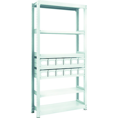 トラスコ中山 TRUSCO スチールラック M2型軽中量棚 H1800 スチール引出付 小X12 M2-6337-A12 1台(1個)（直送品）