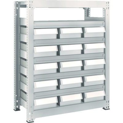 TRUSCO スチール製中量ボルトレス棚 M3型 樹脂ネオグレー引出付 W900×D471×H1200 大×15 M3-4357-F15（直送品）